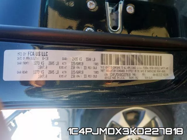 1C4PJMDX3KD227818 фото 2