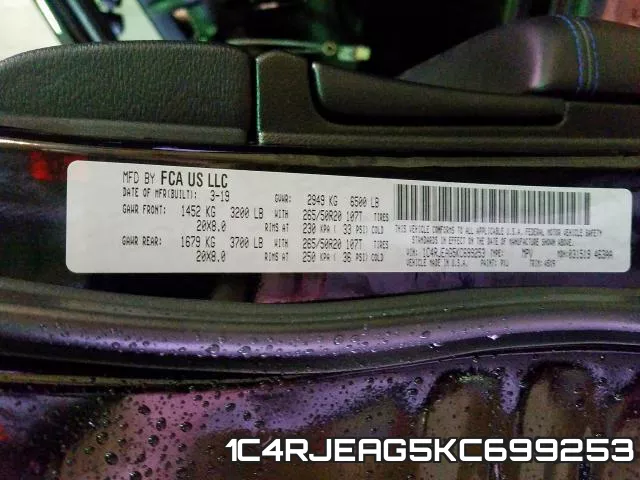 1C4RJEAG5KC699253 фото 2
