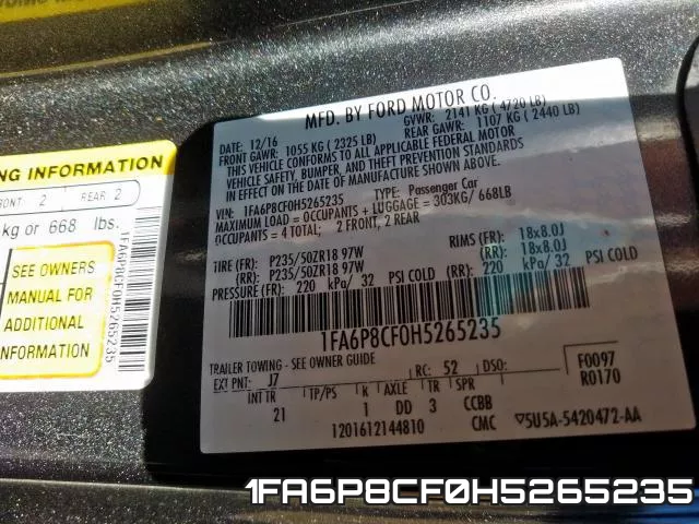 1FA6P8CF0H5265235 фото 2
