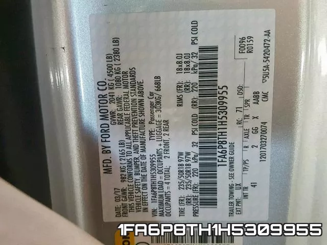 1FA6P8TH1H5309955 фото 2