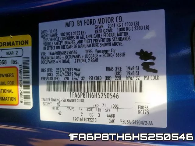 1FA6P8TH6H5250546 фото 2