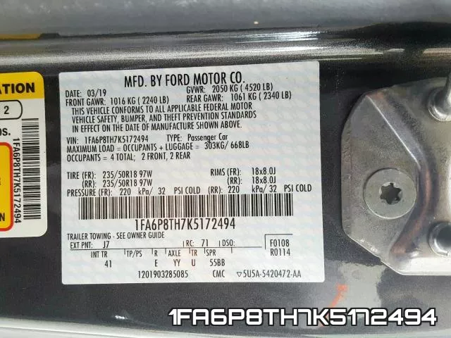 1FA6P8TH7K5172494 фото 2