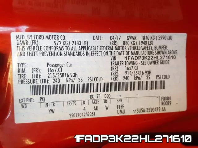 1FADP3K22HL271610 фото 2