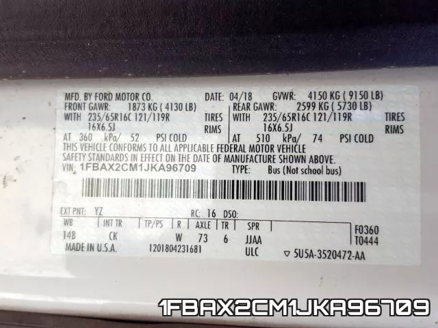 1FBAX2CM1JKA96709 фото 2