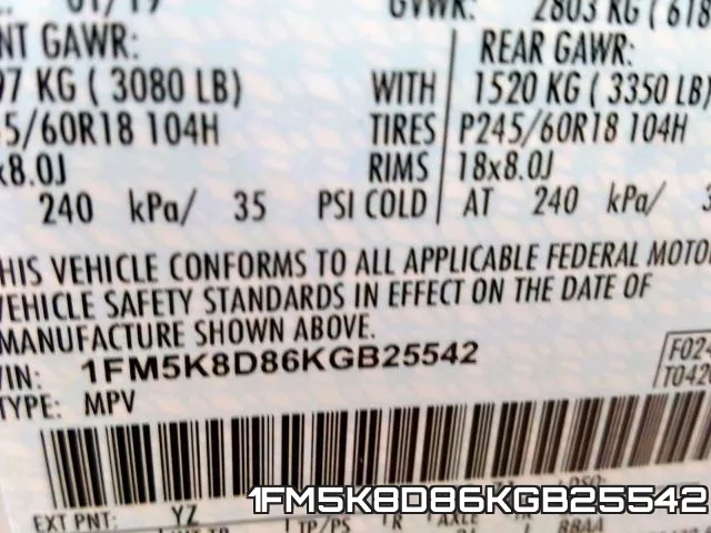 1FM5K8D86KGB25542 фото 2