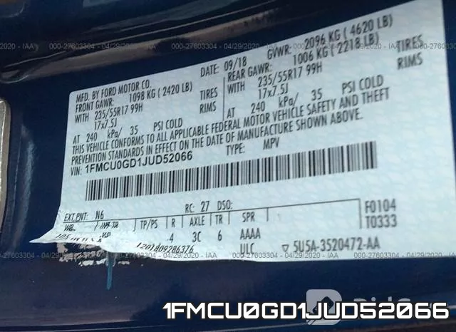 1FMCU0GD1JUD52066 фото 10