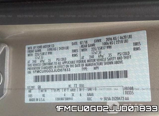 1FMCU0GD2JUD07833 фото 10