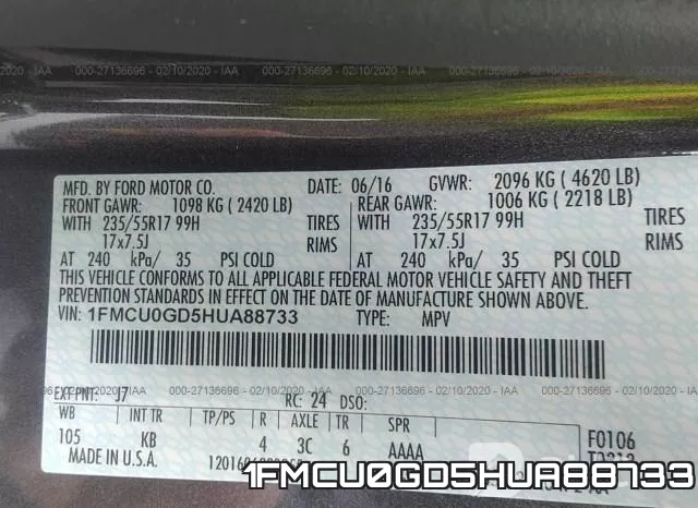 1FMCU0GD5HUA88733 фото 10