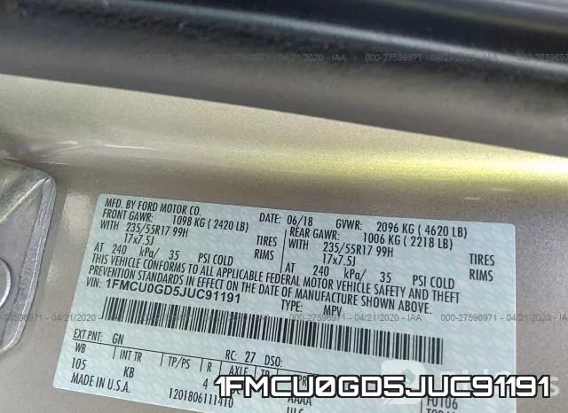1FMCU0GD5JUC91191 фото 10