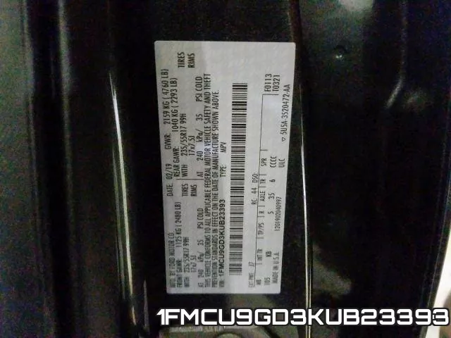1FMCU9GD3KUB23393 фото 2