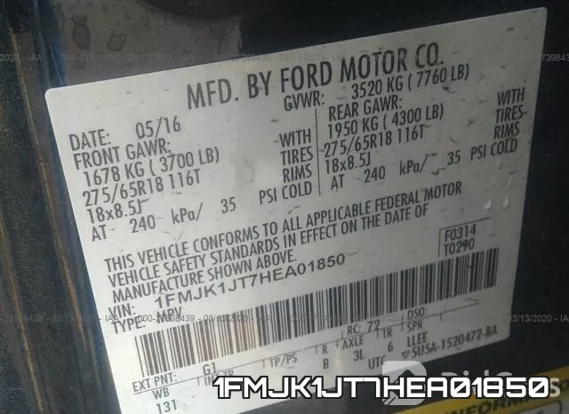 1FMJK1JT7HEA01850 фото 10