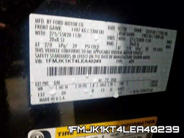 1FMJK1KT4LEA40239 фото 2
