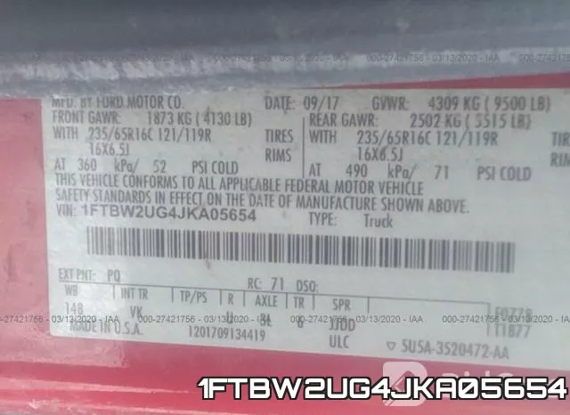 1FTBW2UG4JKA05654 фото 10
