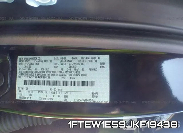 1FTEW1E59JKF19438 фото 10