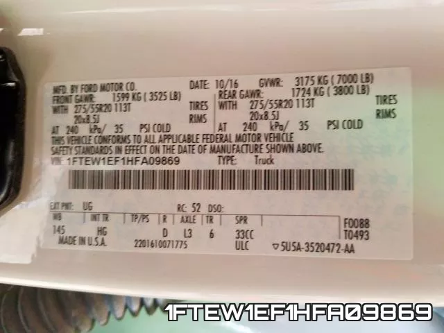 1FTEW1EF1HFA09869 фото 2