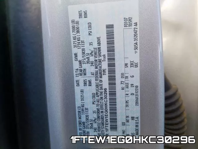 1FTEW1EG0HKC30296 фото 2