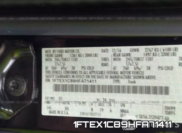 1FTEX1C89HFA71411 фото 10