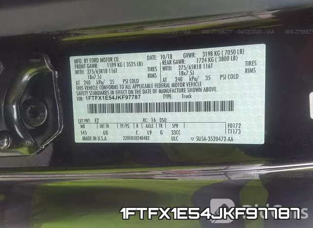 1FTFX1E54JKF97787 фото 10