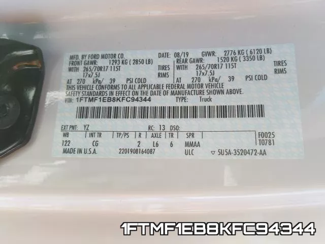 1FTMF1EB8KFC94344 фото 2
