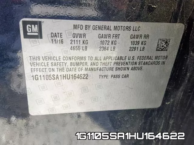 1G1105SA1HU164622 фото 2