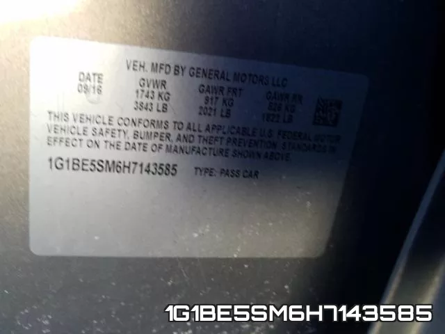 1G1BE5SM6H7143585 фото 2
