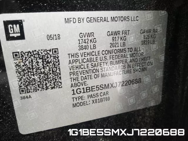 1G1BE5SMXJ7220688 фото 2