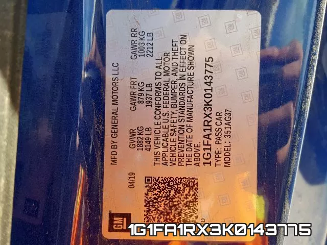 1G1FA1RX3K0143775 фото 2