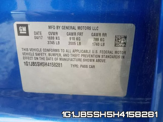 1G1JB5SH5H4158281 фото 2
