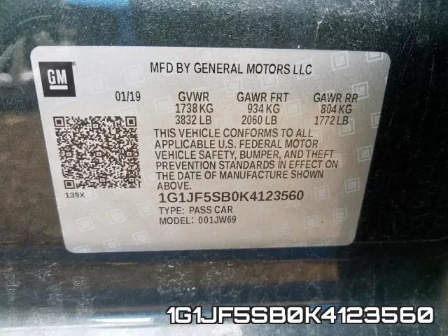 1G1JF5SB0K4123560 фото 2
