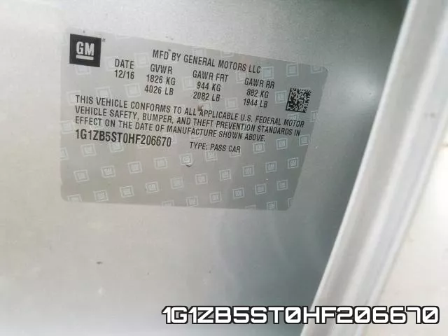 1G1ZB5ST0HF206670 фото 2