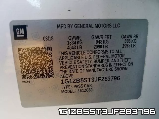 1G1ZB5ST3JF283796 фото 2
