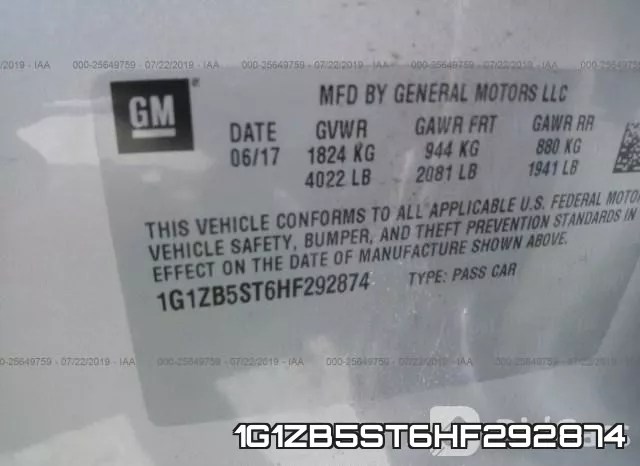 1G1ZB5ST6HF292874 фото 10