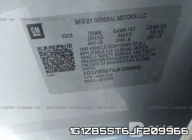 1G1ZB5ST6JF209966 фото 10