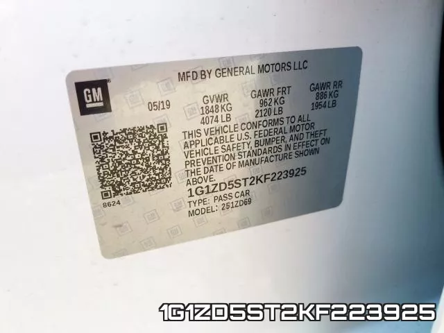1G1ZD5ST2KF223925 фото 2