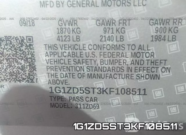 1G1ZD5ST3KF108511 фото 10