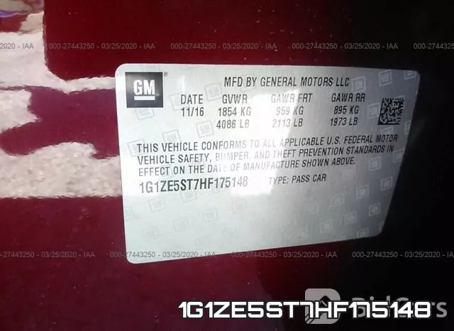 1G1ZE5ST7HF175148 фото 10