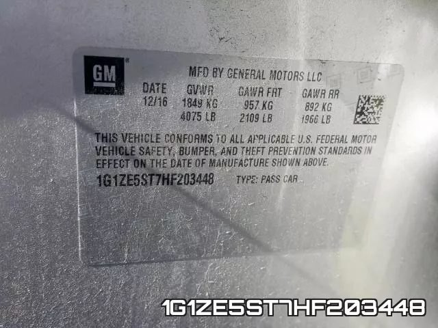 1G1ZE5ST7HF203448 фото 2
