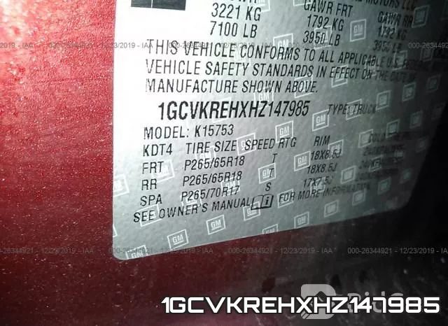 1GCVKREHXHZ147985 фото 10