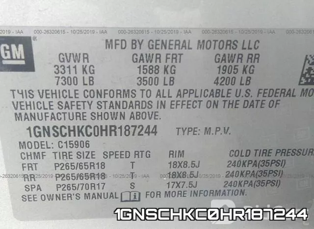 1GNSCHKC0HR187244 фото 10