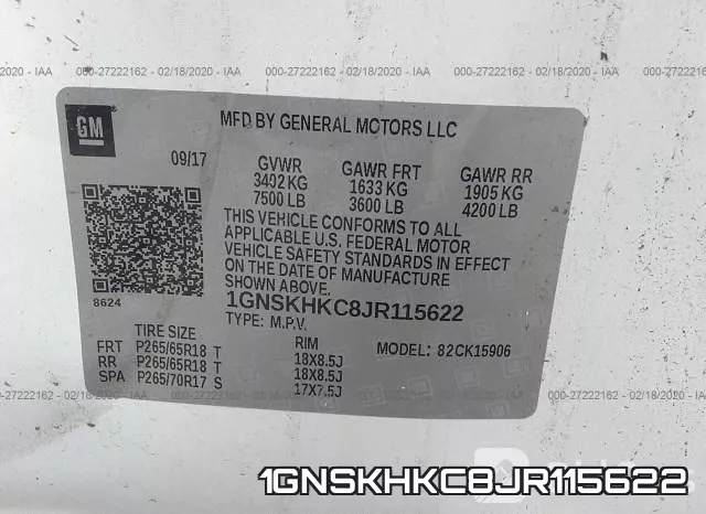 1GNSKHKC8JR115622 фото 10
