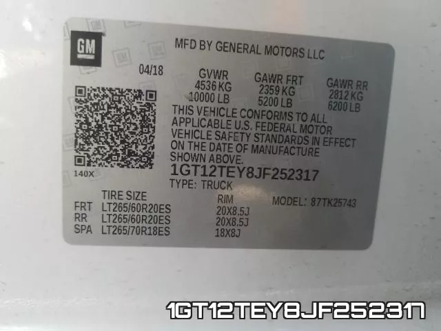 1GT12TEY8JF252317 фото 2