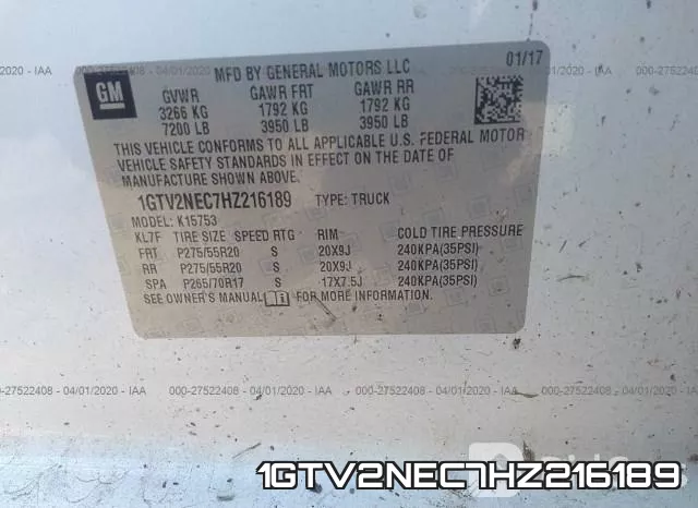 1GTV2NEC7HZ216189 фото 10