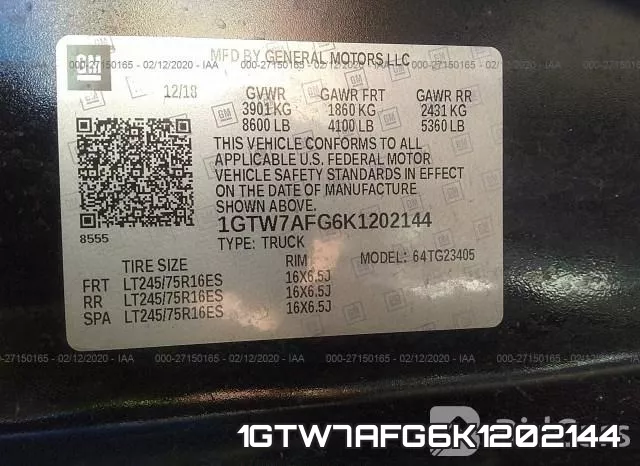 1GTW7AFG6K1202144 фото 10