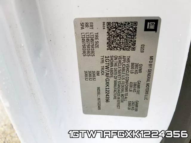 1GTW7AFGXK1224356 фото 2