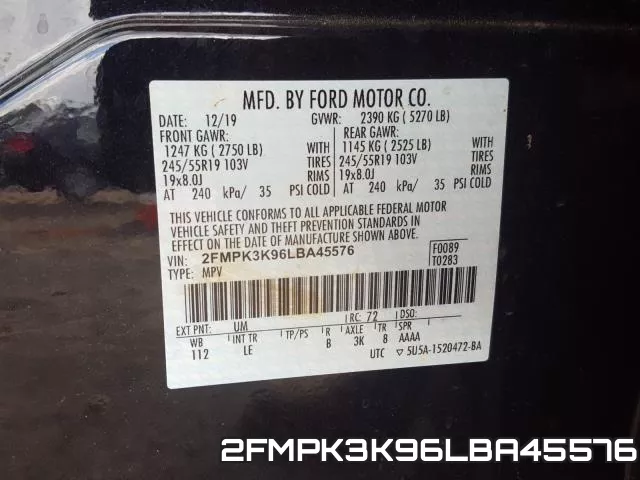 2FMPK3K96LBA45576 фото 2