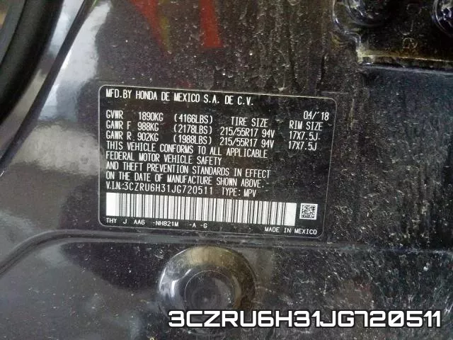 3CZRU6H31JG720511 фото 2