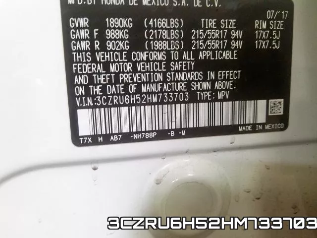 3CZRU6H52HM733703 фото 2