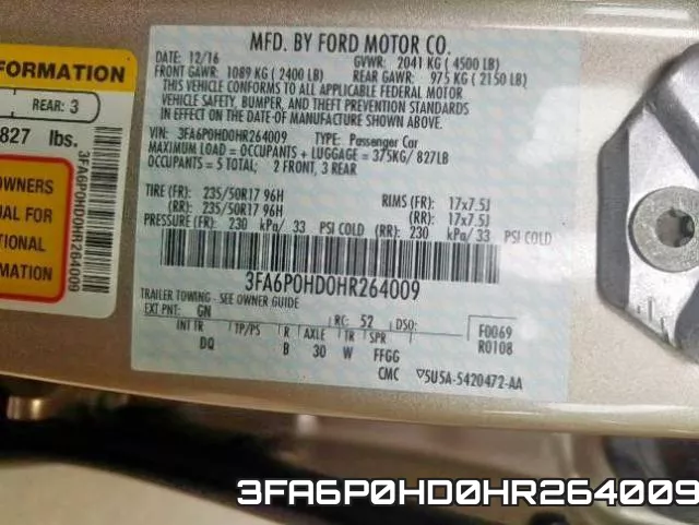 3FA6P0HD0HR264009 фото 2