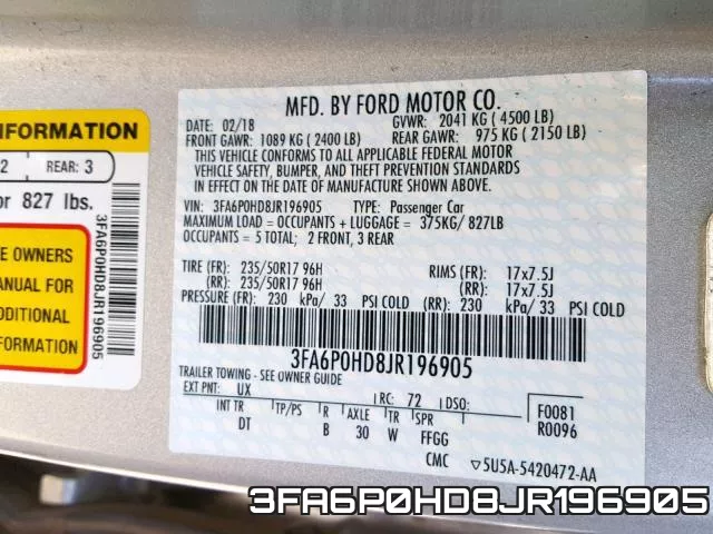 3FA6P0HD8JR196905 фото 2