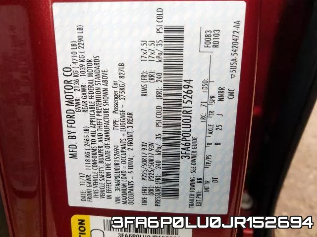 3FA6P0LU0JR152694 фото 2